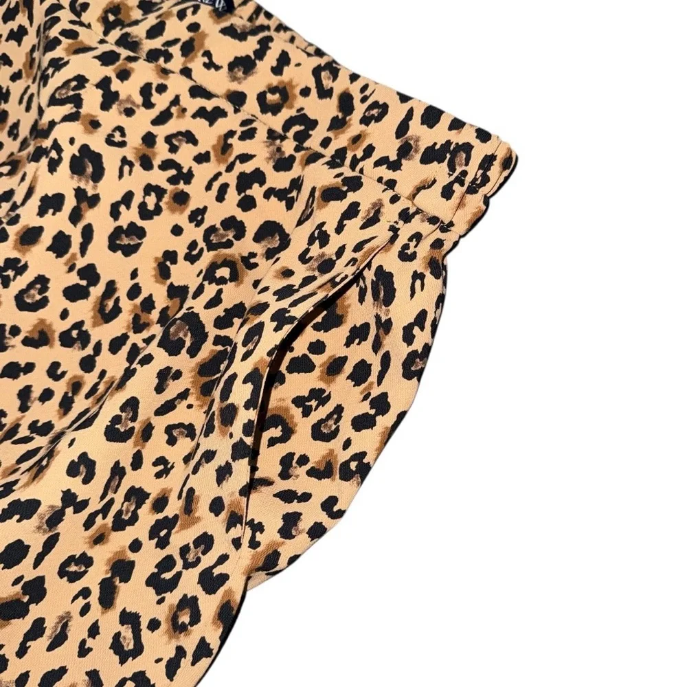 J.Crew Leopard Print Jamie Pant Women’s 4 Camel Brown Black Animal Print AW373